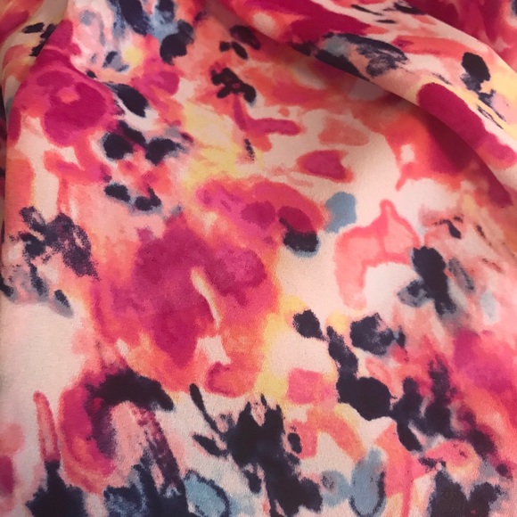 Colorful Floral Sleeveless Racerback Blouse - Picture 4 of 5